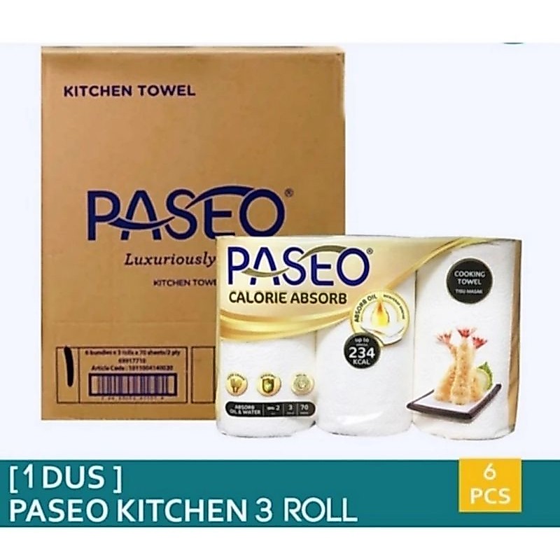 KITCHEN TOWEL TISU 1 DUS ISI 6 PASEO TISU DAPUR TISSUE