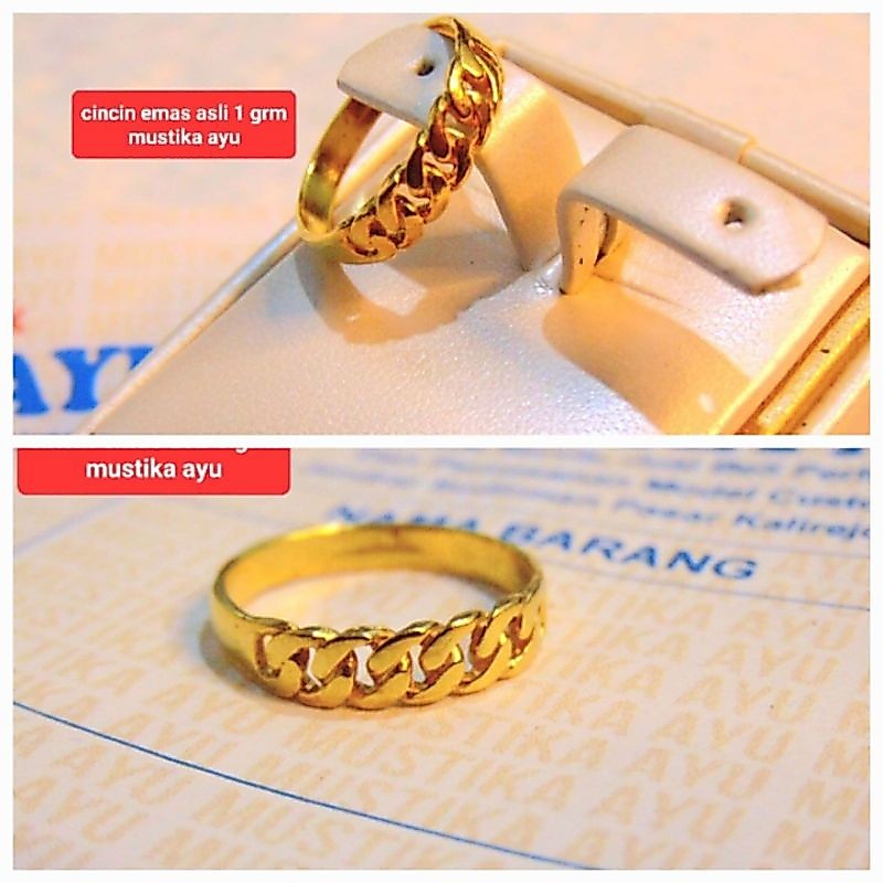 Cincin Emas Muda 1gr/ Cincin Rantai Emas Muda/ Cincin Wanita Emas muda