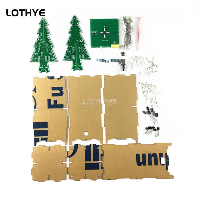 LOTHYE LED Speaker Atmosphere Kit Pohon 3D Berwarna-warni Tiga Dimensi DIY Kit Elektronik Kit Sirkui