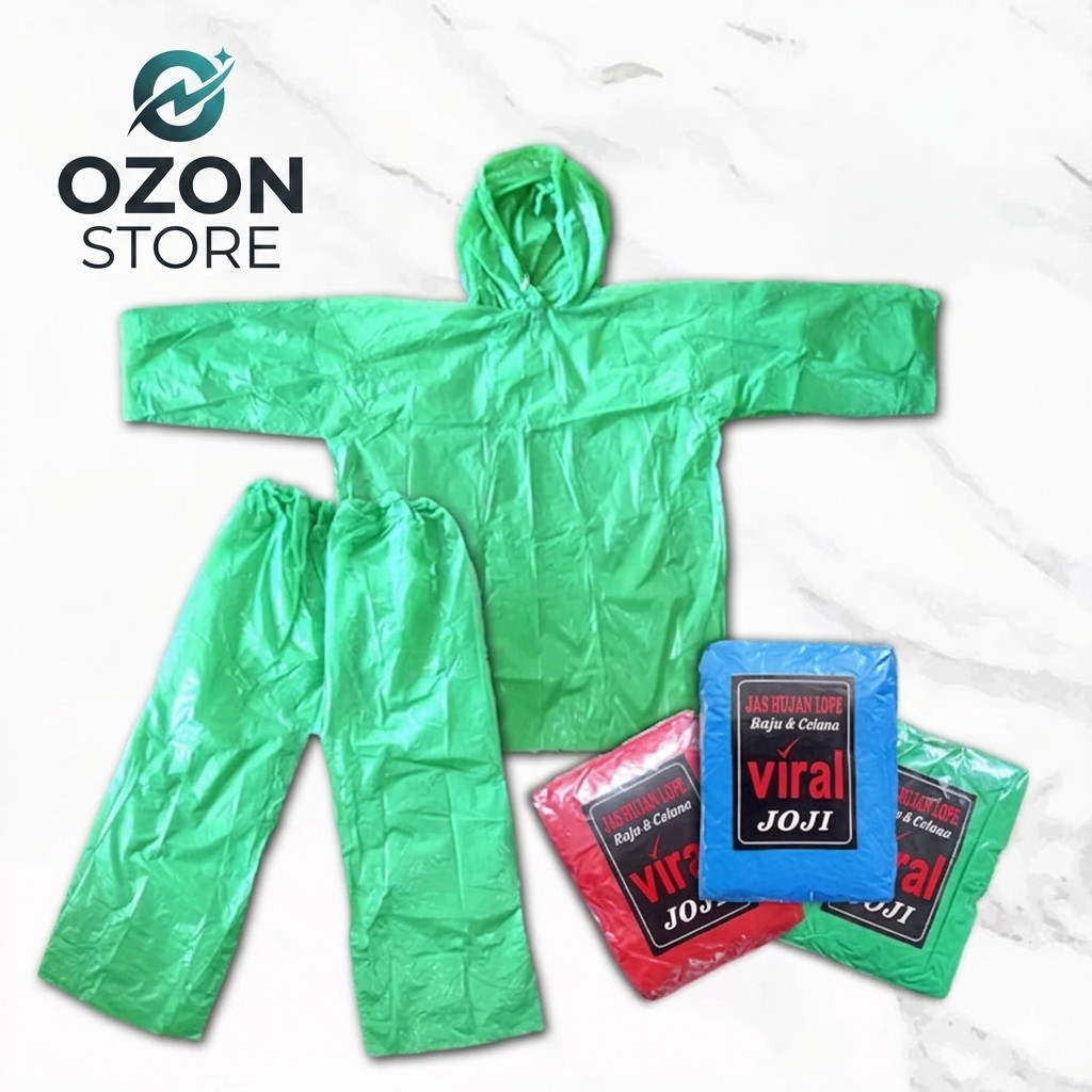 Jas Hujan Setelan (Jaket + Celana) Plastik HDPE PUTIH BENING TRANSPARAN