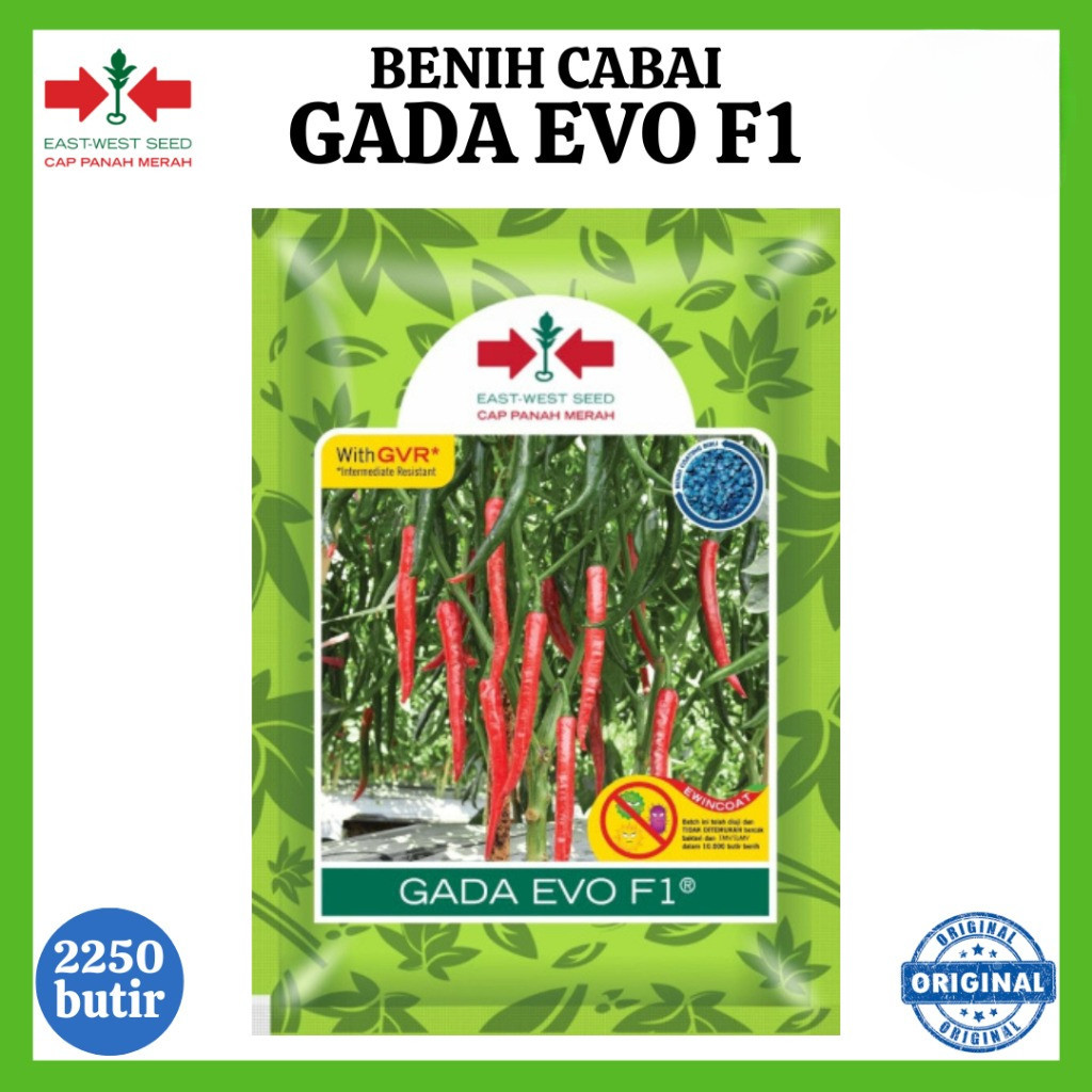 Benih Cabai GADA EVO F1 Kemasan 2250 Butir - Bibit Cabe Merah Besar Cap Panah Merah