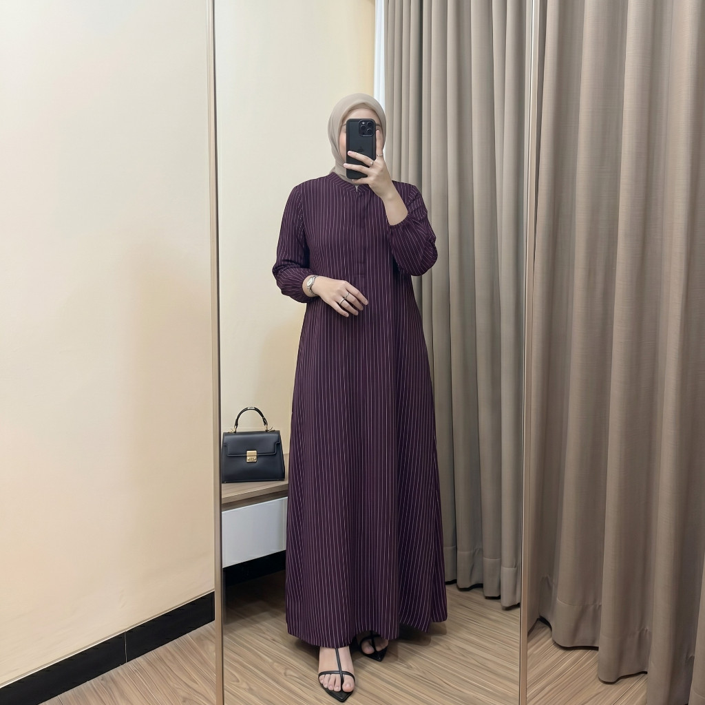 MOZA DRESS RAYON TANGAN KERUT