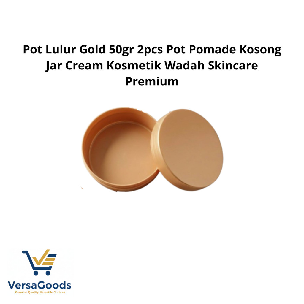 Pot Lulur Gold 50gr 2pcs Pot Pomade Kosong Jar Cream Kosmetik Wadah Skincare Premium