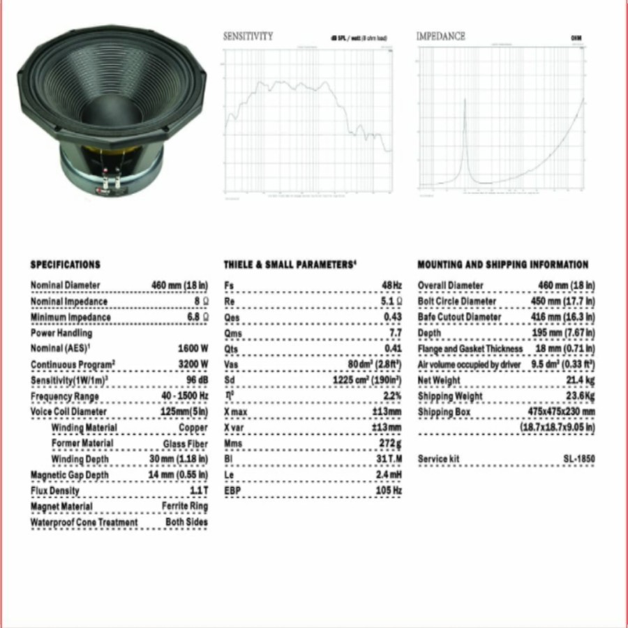 speaker component  inch db voice sl 50 speaker komponen subwoofer