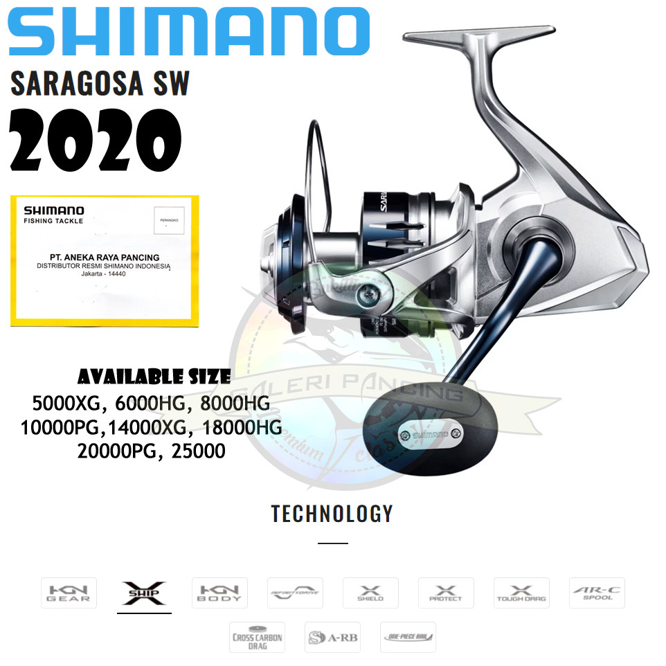 Reel Pancing Shimano Saragosa 5000XG 6000HG 8000HG 10000PG 14000XG 18000HG 20000PG 25000 2020