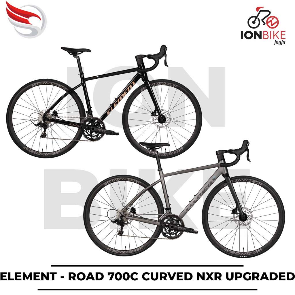 Sepeda Balap 700c Element Curved NXR 2x9 Speed Alloy Clean Look Hydrolik - Roadbike Dropbar Terbaru 