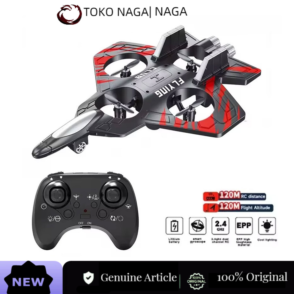 TOKO NAGA naga RC Glider Remote Control Airplane LED Foam Pesawat Mainan Anak Laki Terbang Jauh Outd