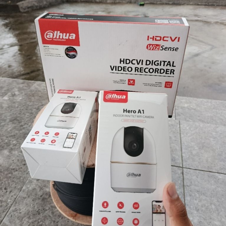 Kamera CCTV DAHUA HERO A1, Paket 2 Kamera dengan DVR DAHUA 4 CH