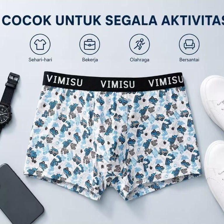 TERBARU [8PCS] BEST SELLER CD PRIA MOTIF SEAMLESS/BOXER COWOK REMAJA BAHAN HALUS DAN DINGIN CD/NYAMA