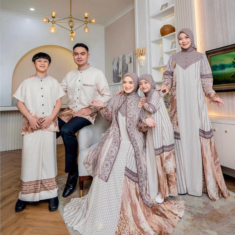 (23) AN NAJAH RAYA (Latte) Series BY HALIZA SYARI / H2R Style Baju set Dress Gamis Syari dan Koko Sa
