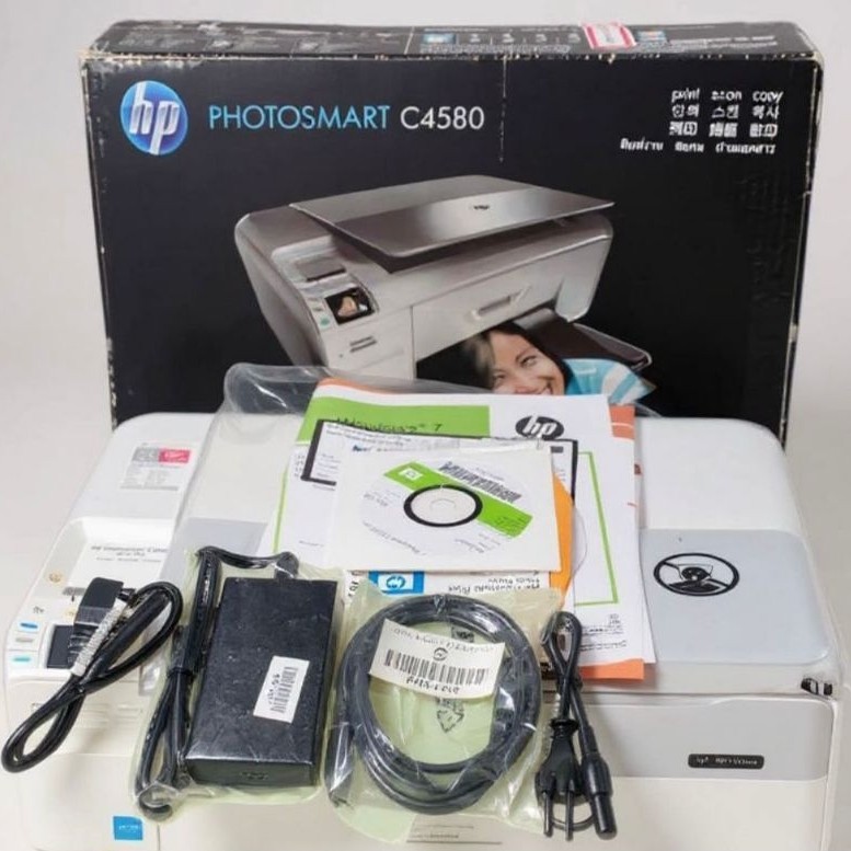 Printer HP Photosmart C4580 All in One Print Scan Copy Wifi Fullset Normal Murah Siap Pakai
