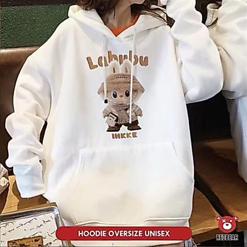 Discount HOODIE LUCU GAMBAR BONEKA LABUBU UNISEX PRIA WANITA OVERSIZE - SWEATER HOODIE LUCU OVERSIZE