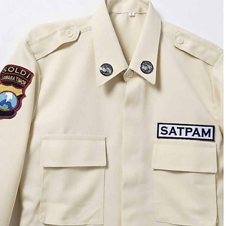 Baju Satpam Seragam PDL (lengan panjang) krem kain GAIA NEO PREMIUM
