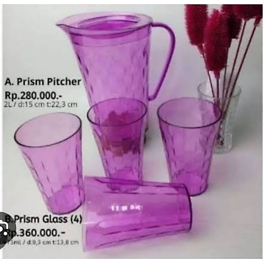 Tupperware Prisma Pitcher 2L / Teko gelas minum air crystal kristal cantik