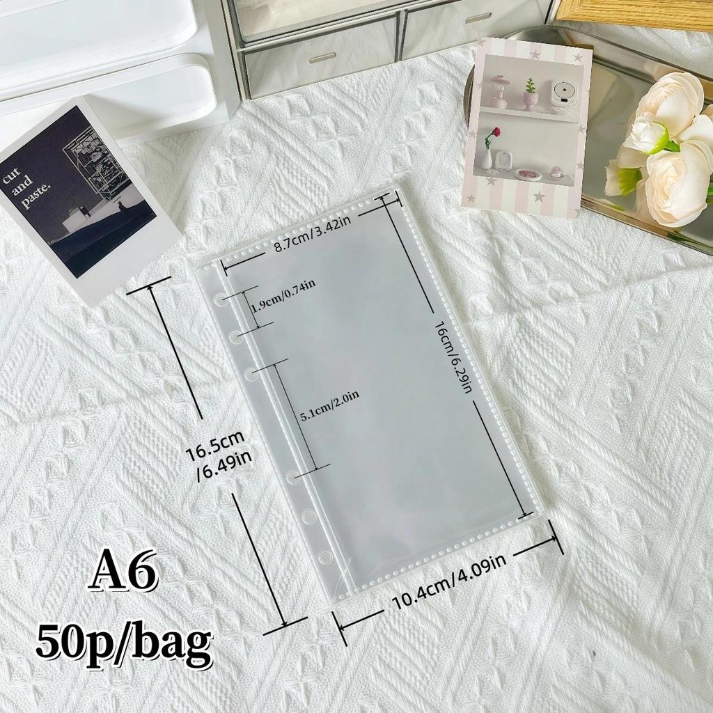 10/20/30/50 Pieces/Bag M5/A6/A7 Transparent Binder, Plastic Protective Cover, Portable Sticker Book,