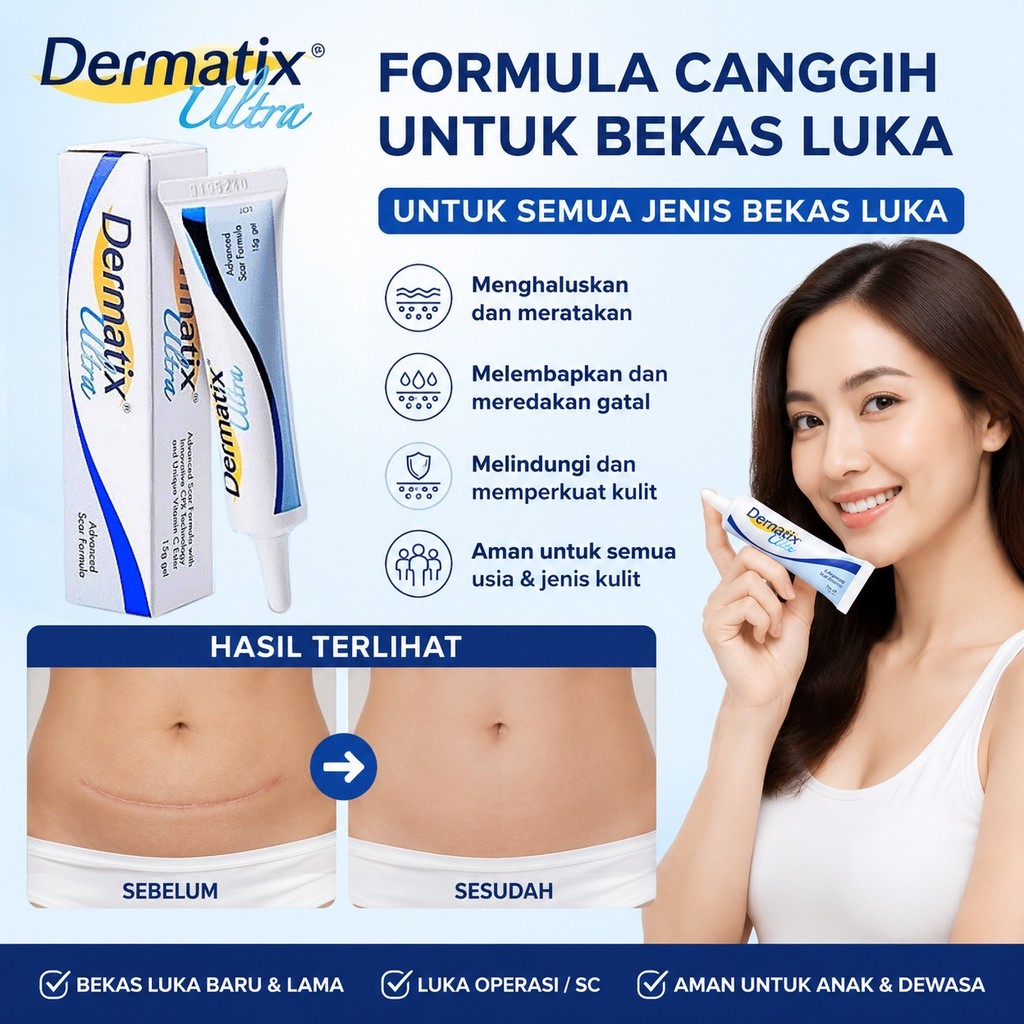 *ORI& EXP2028*Dermatix Ultra 15gr - Merawat dan memudarkan Bekas Luka
