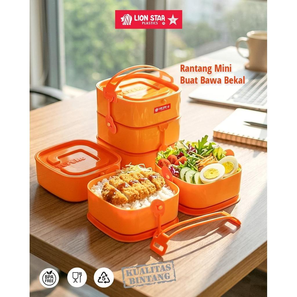 BUNTON Lion Star R-19 Tereko Food Carrier 3 Susun Rantang Plastik Wadah Bekal Makanan Tempat Makan S