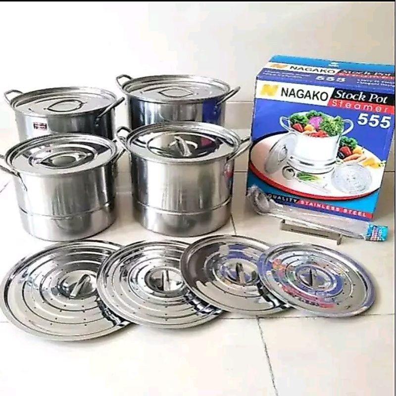 Panci stock pot steamer nagako 555