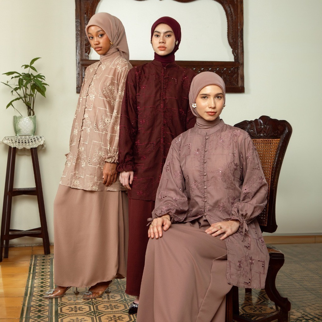 Lozy Hijab - Artea Embroidery Tunik (Tunik Embroidery Bahan Katun Bordir)