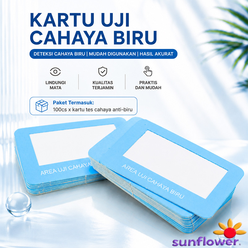 Test Paper Blue Light UV 100pcs - Kartu Test Kacamata Anti Sinar Biru