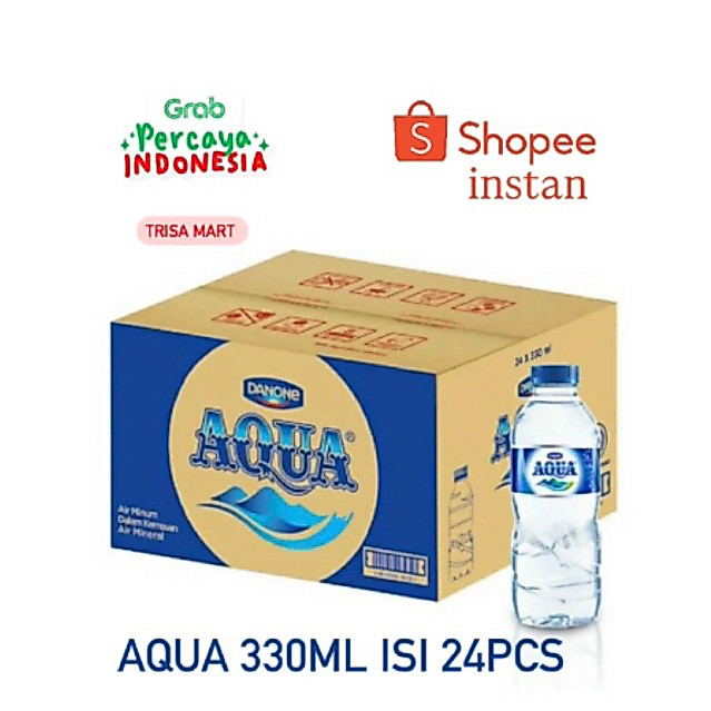 Aqua botol kecil air mineral 330ml isi 24pcs