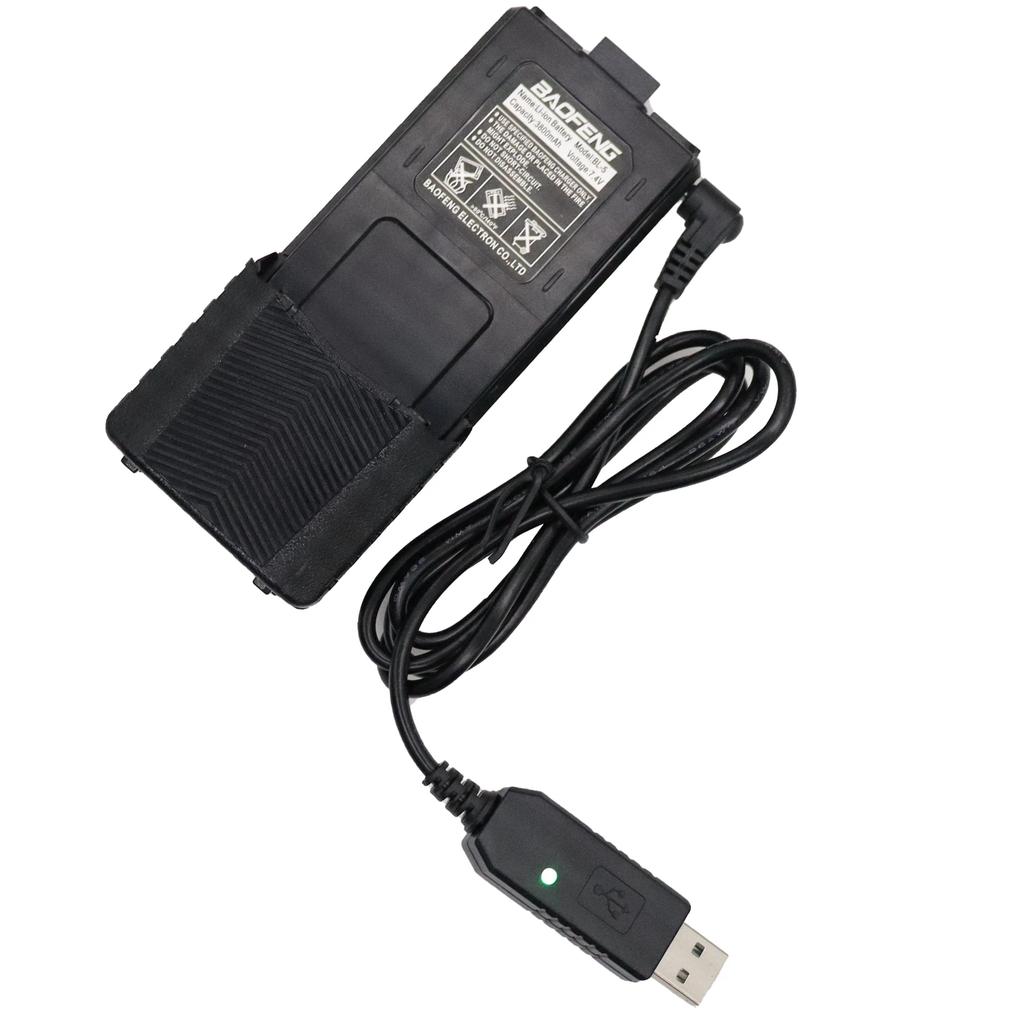 Baofeng USB arger Cable with Incator Light for BF-UVB3 UV-X9 UV-10R UV-S9 PLUS UV-860 Batetery  Rao 