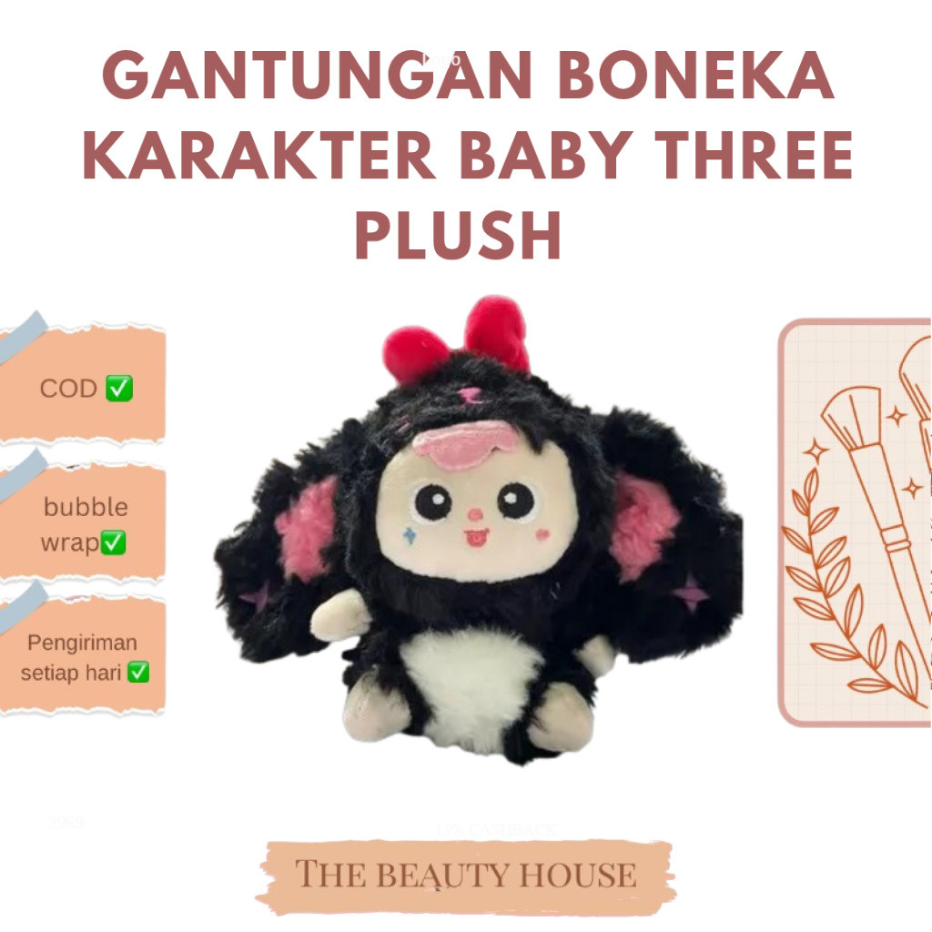Gantungan Kunci GANCI BABY THREE B3 Angry Face Cute Lucu VIRAL Karakter Kelinci Mainan Rabbit Plush 