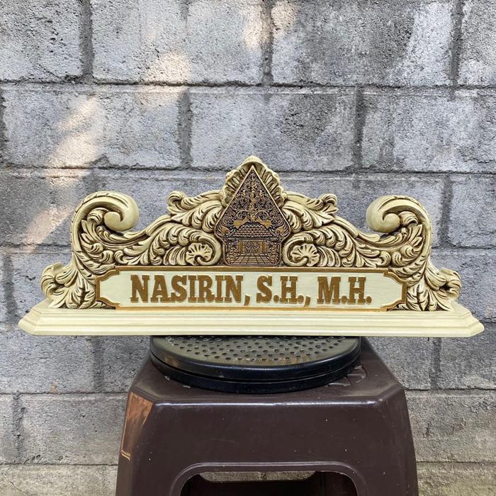 Papan nama custom / papan nama meja kantor / papan nama meja jati-leluhurart-