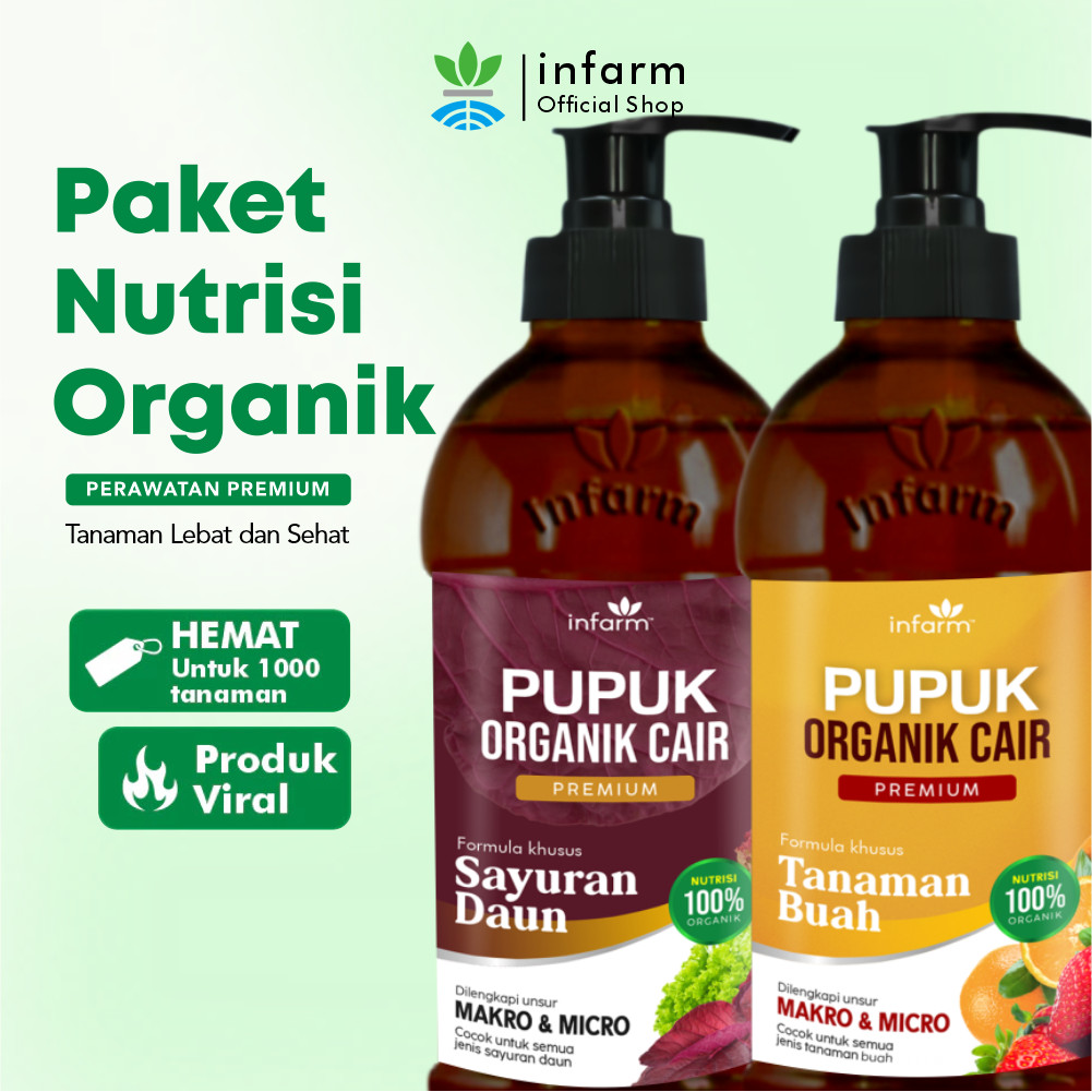 INFARM - Paket Nutrisi Organik POC Sayur 500ml dan POC Buah 500ml Paket Perawatan Premium