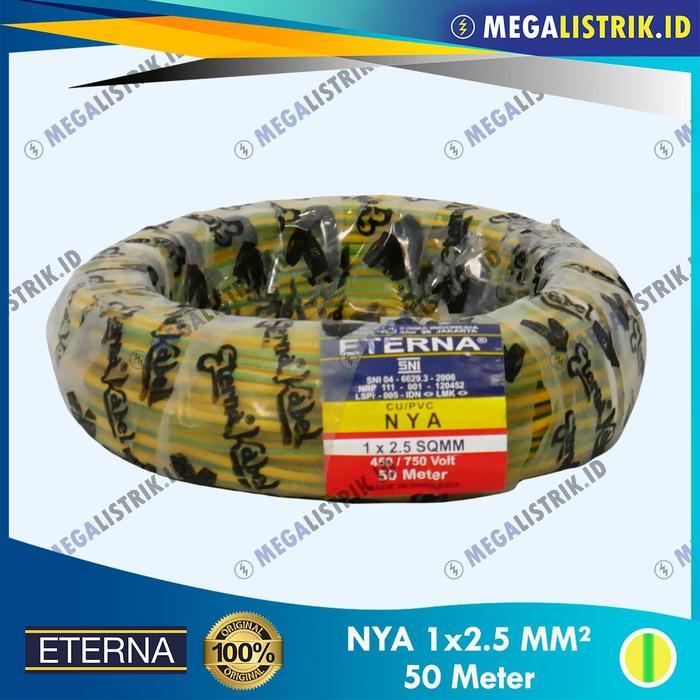 Promo Eterna NYA 1 x 2.5 mm² ( Rol 50M ) / Kabel Listrik Kawat 2.5mm ( 50 Meter ) - Biru Terlaris