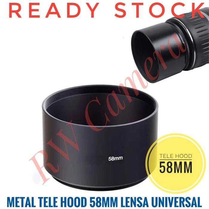 Metal TELE Hood 58mm Lensa Universal 58 mm Canon Fujifilm Sony Panjang