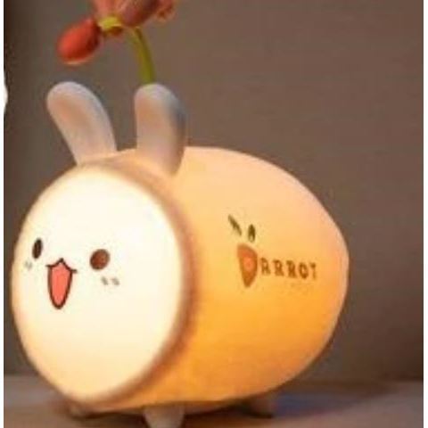 Lampu Tidur LED Boneka kelinci Gemoy Pat Pat Mainan Anak lampu tidur meja