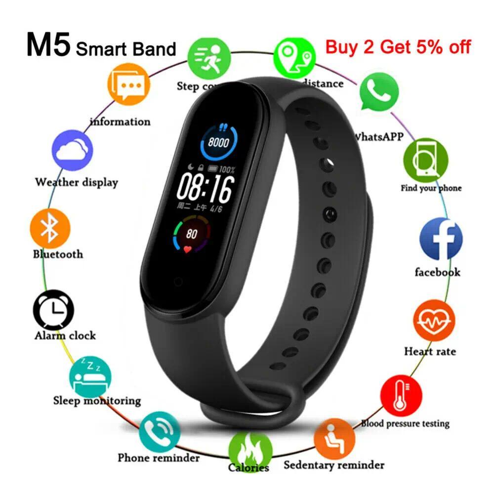 M5 Smart Band Bracelet IP67 Waterproof Smarthwat Blood Pressure Fitness Tracker Smartband Fitness Wr