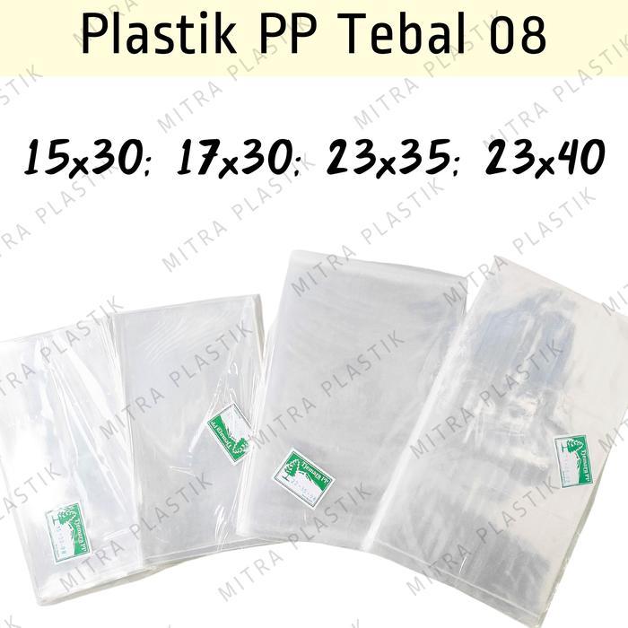 Promo Plastik PP Tebal 08 15x30 17x30 23x35 23x40 Kantong Bening Keripik - 15x30 Terlaris