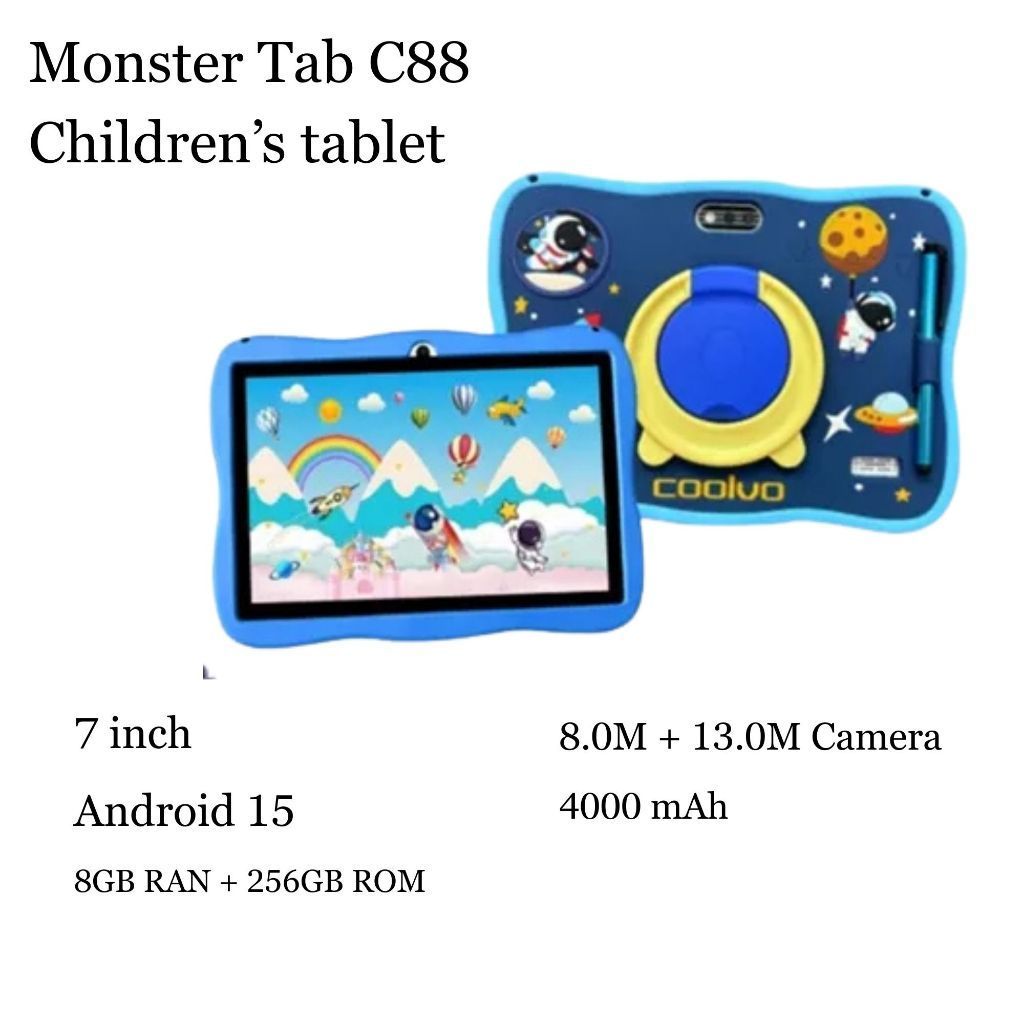 New Tablet Android Anak Belajar Edukasi Mewarnai Game Permainan Tablet Anak 7 Inch dengan Desain Luc