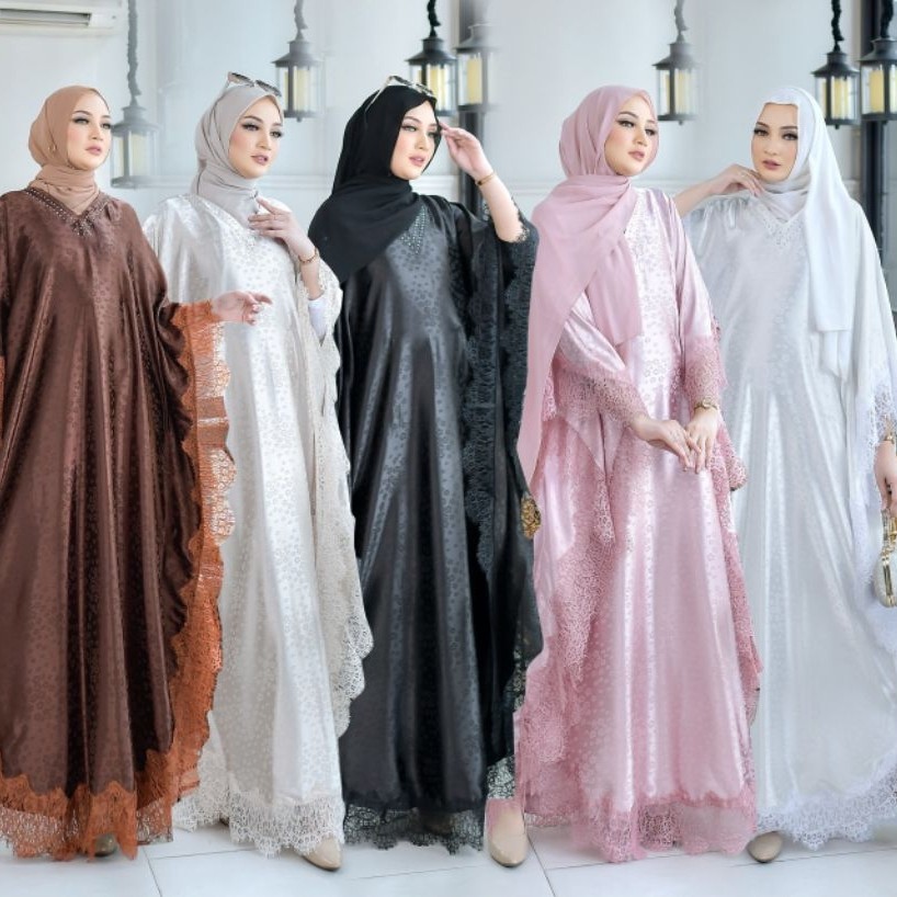 KAFTAN KALONG BAHAN JAGUAR SILK LD 175 PB 140