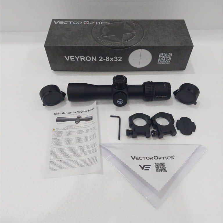 TELESKOP TERBARU VECTOR VEYRON 2-8X32 IR TITIK TENGAH NYALA MURAH