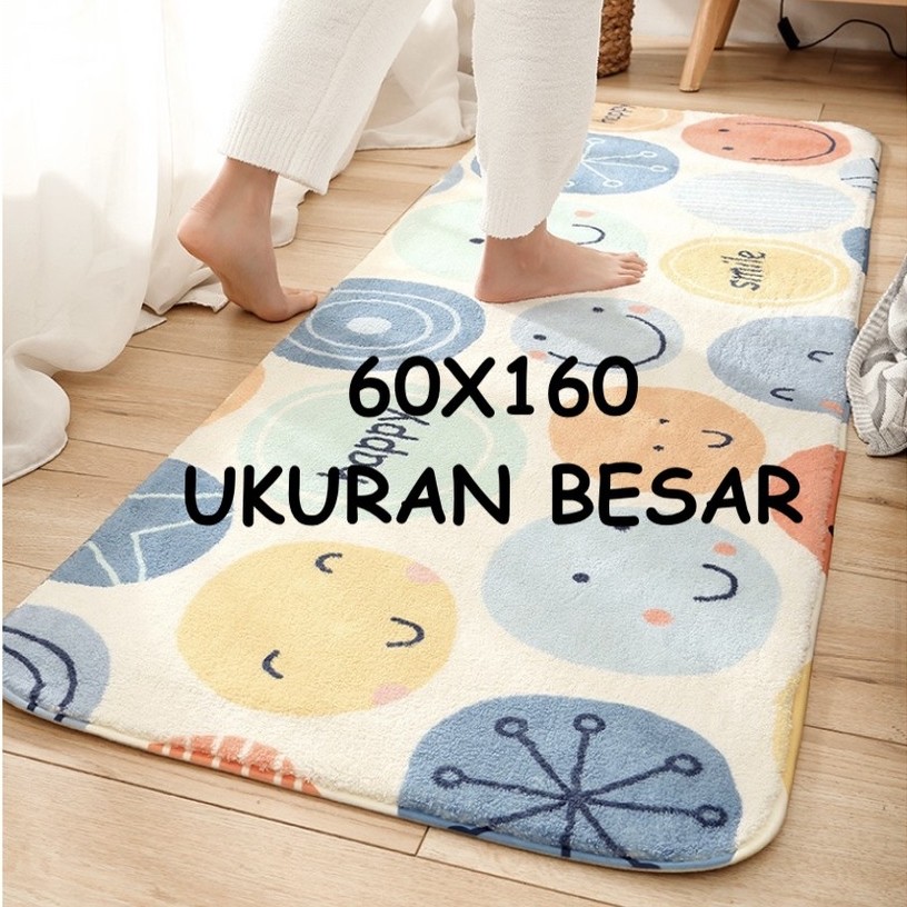 Karpet Keset Rumah Minimalis Ukuran Besar 60X160 Bahan Bulu Halus