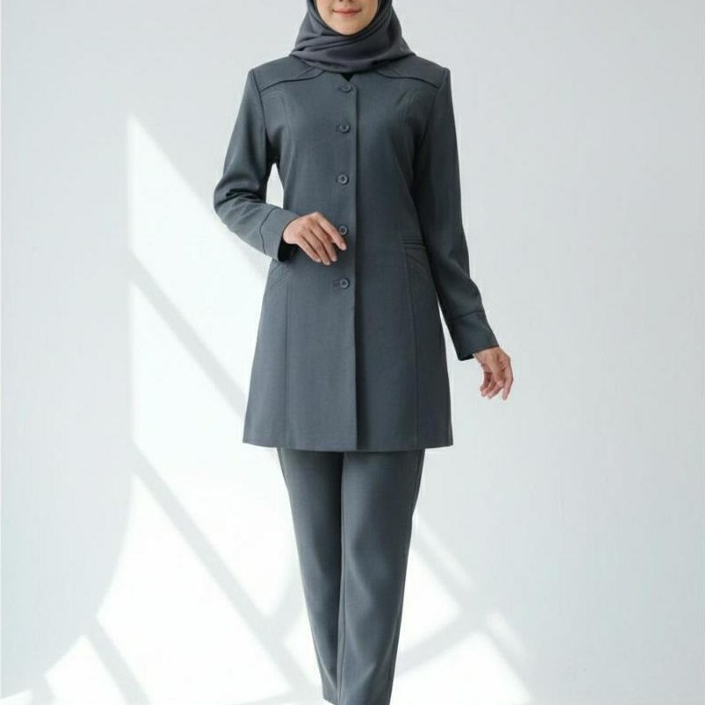 Diskon Set Blazer Seragam Kerja Wanita Ekslusif Abu Tua | Kantor & Instansi | Rok & Celana