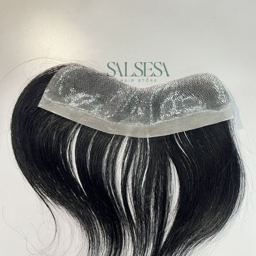 Toupee Tutup Jidat Botak M Natural Untuk Pria Bahan PU/Skin Rambut Asli