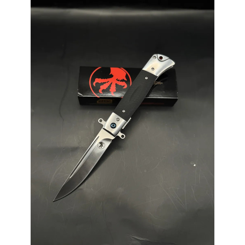 Pisau Survival Lipat Outdoor Steel Blackening Microtech
