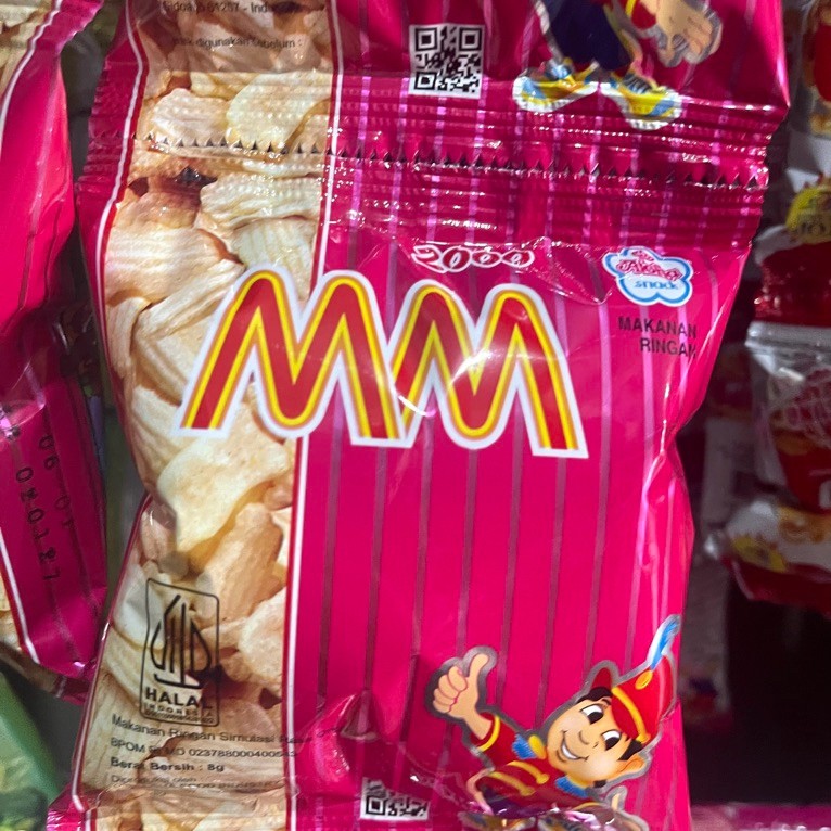 Snack jadul MM 1 renteng isi 10pcs / Jajan jadul MM 500an