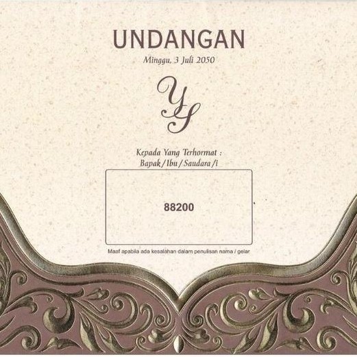 Undangan Blangko kosong ERBA 88200 isi 100 Lembar