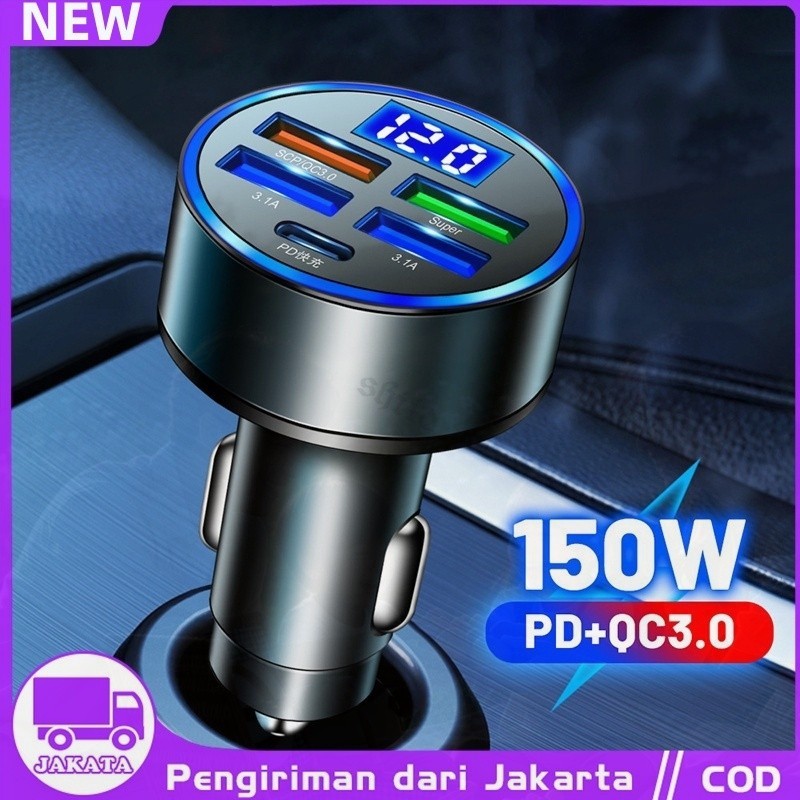 Car Charger Mobil 38W Charger Motor Fast Charging 2 Output usb A+usb C Fast Charging