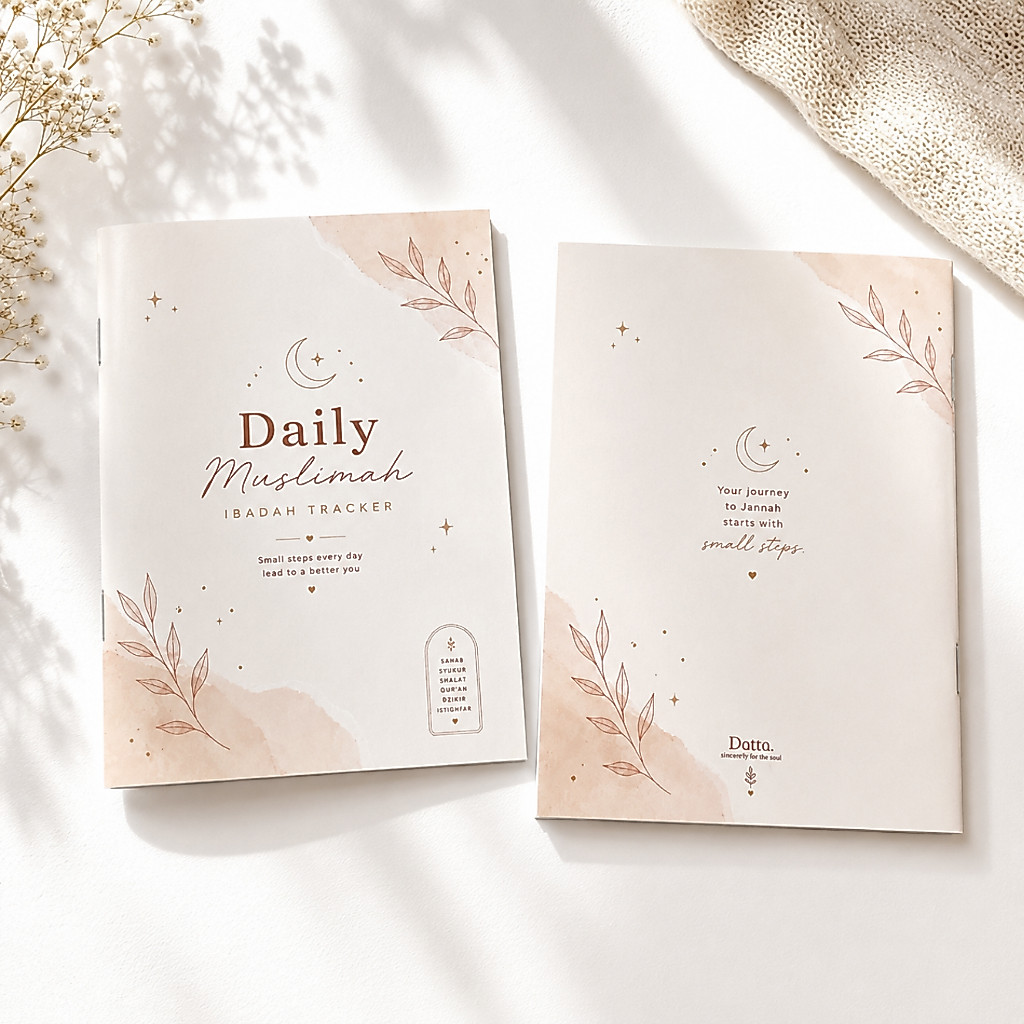 Daily Muslimah Journal A5 Aesthetic | Ibadah Tracker Habit Tracker Islami Buku Catatan Ibadah