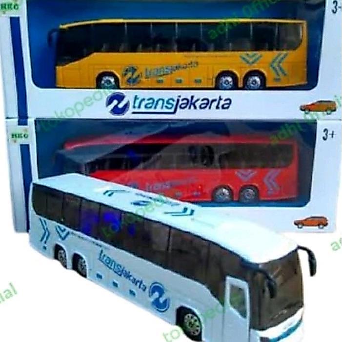 diecast bus transjakarta bahan metal / miniatur bis transjakarta / die cast metal bus model