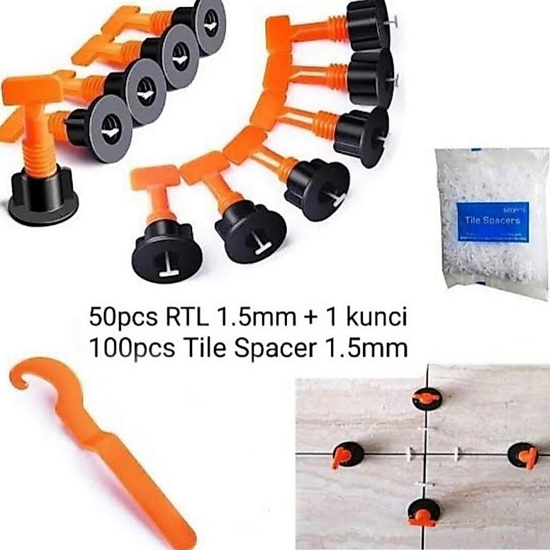 NEW Reuseable Tile Leveling alat perata pasang keramik granit jarak nat tile spacer 1.5mm [terbaik][