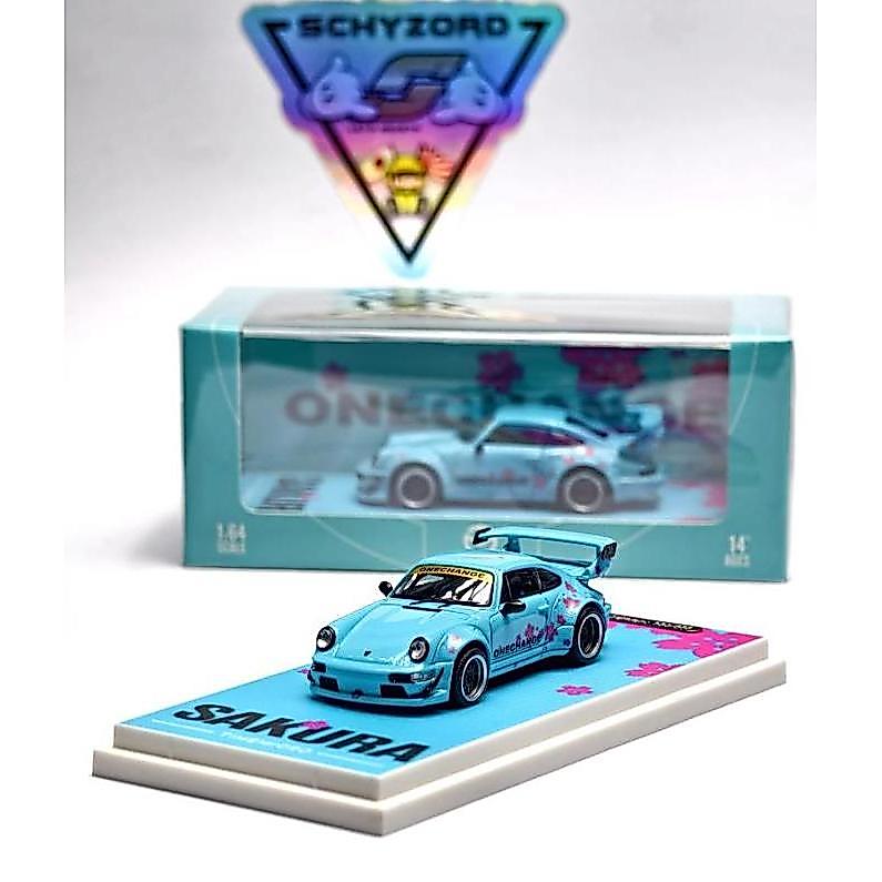Time Micro Porsche RWB 964 GT Wing Sakura Japan Edition Tiffany Blue