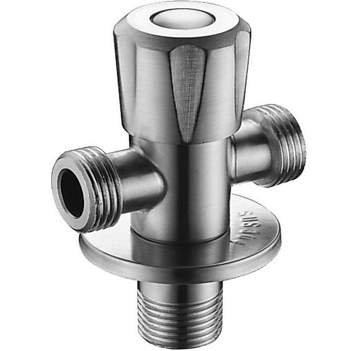 stop kran 1/2 inch stainless sus 304 double / stop keran cabang 2 T SS
