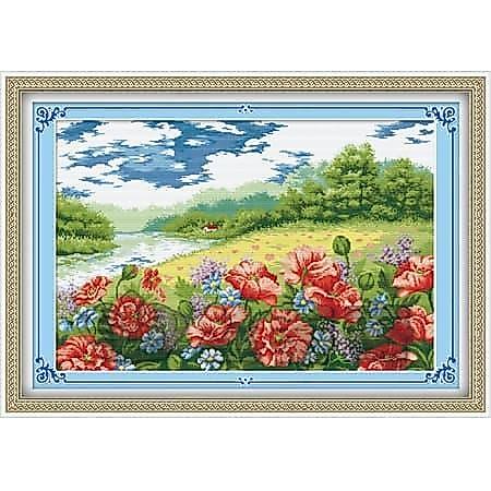 HOT SALE! Paket Diamond Painting DOME 170009 Pemandangan Bunga